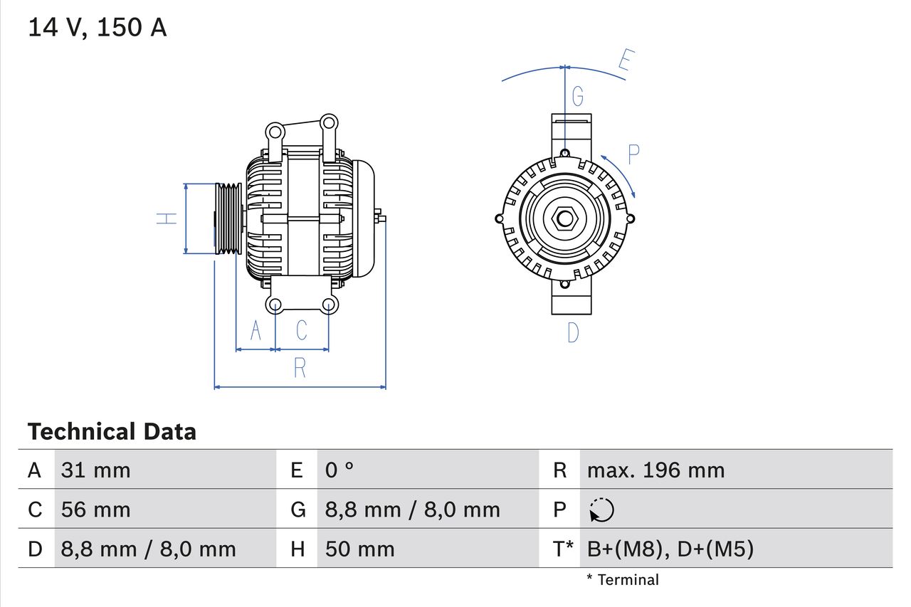 Alternator 0 986 043 910