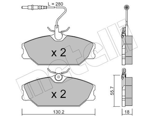 METELLI 22-0142-0 - Bremsbelagsatz, Scheibenbremse