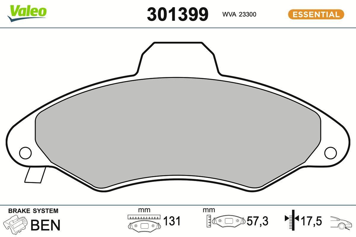 VALEO 301399 - Bremsbelagsatz, Scheibenbremse