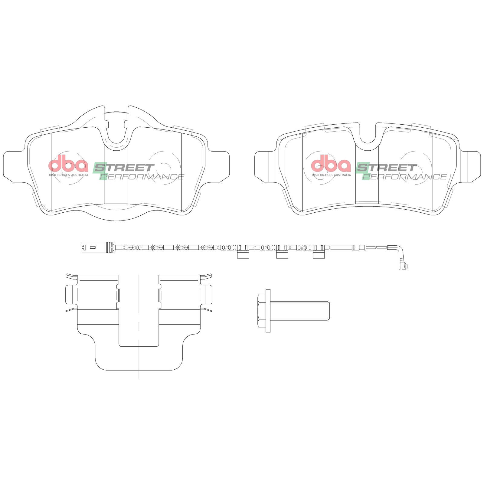DBA SP STREET PERFROMANCE BRAKE PADS [ Mini Cooper S 2006 - On R ](suits wear sensor DBAWS1017, DBAWS1039 ) - TecDoc Only