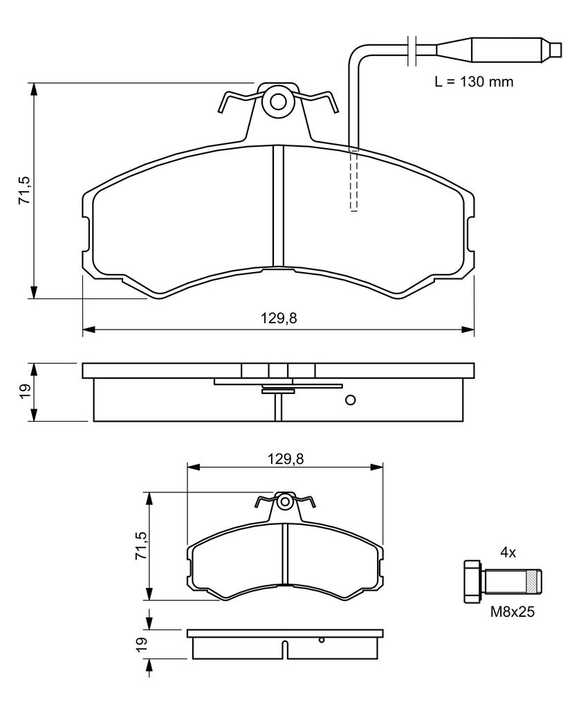 Bremsbelagsatz, Scheibenbremse
