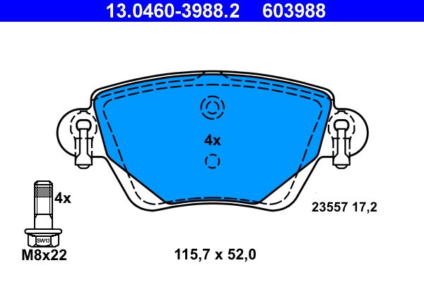 Brake Pad Set, disc brake 13.0460-3988.2