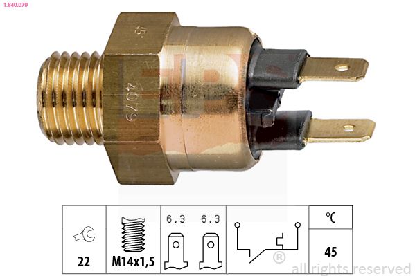 Temperaturschalter, Kühlmittelwarnlampe