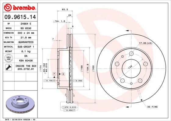 Brake Disc 09.9615.14