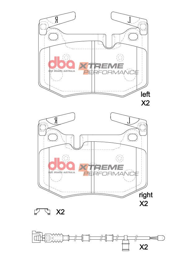DBA XP  XTREME PERFORMANCE BRAKE PADS [ LEXUS RC-F  F SPORT 2014 -> R ] - TecDoc Only
