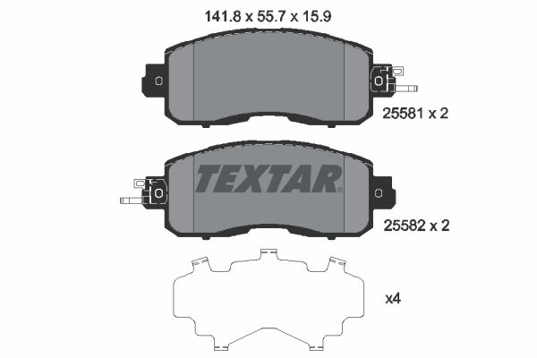 TEXTAR 2558101 - Bremsbelagsatz, Scheibenbremse