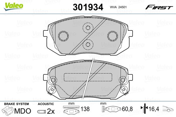 Brake Pad Set, disc brake 301934