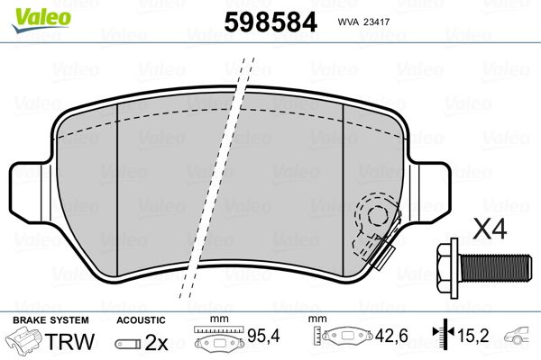 Brake Pad Set, disc brake 598584