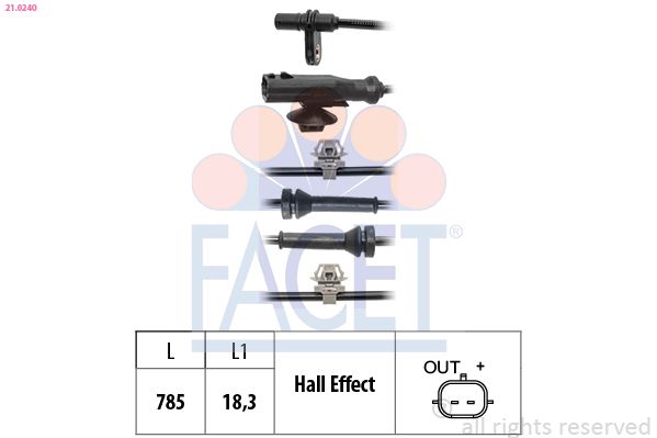 FACET 21.0240 - Sensor, Raddrehzahl