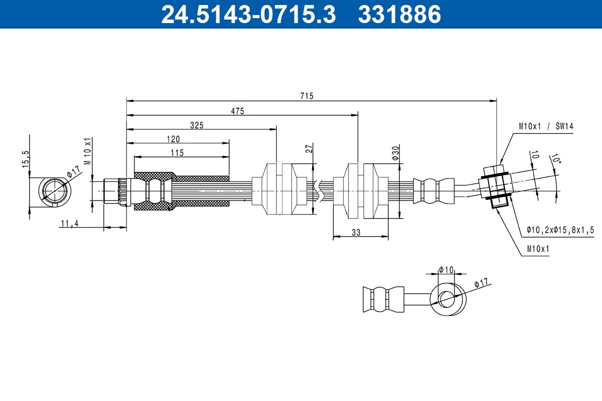 Ate 24.5143-0715.3 Bremsschlauch