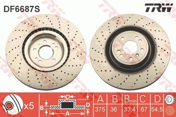 TRW BRAKE DISC - TecDoc 1