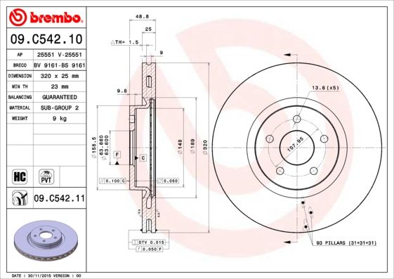 Brake Disc 09.C542.11