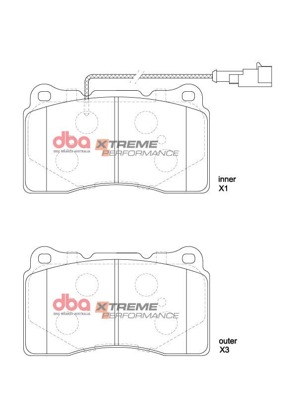 DBA XP PERFORMANCE BRAKE PADS [ Maserati GHIBLI & GHIBLI -S (non dual cast) 08.2013 - F ] - TecDoc Only