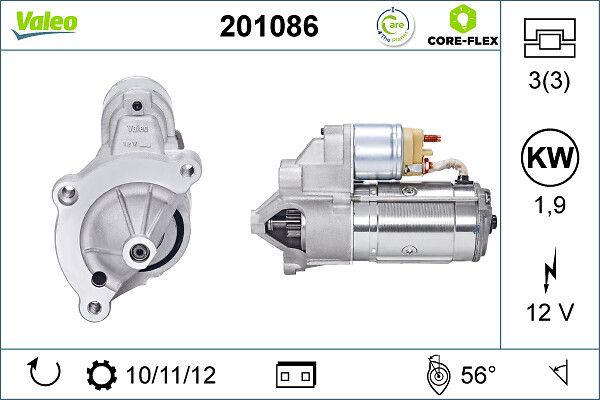 201086 VALEO VALEO CORE-FLEX önindító