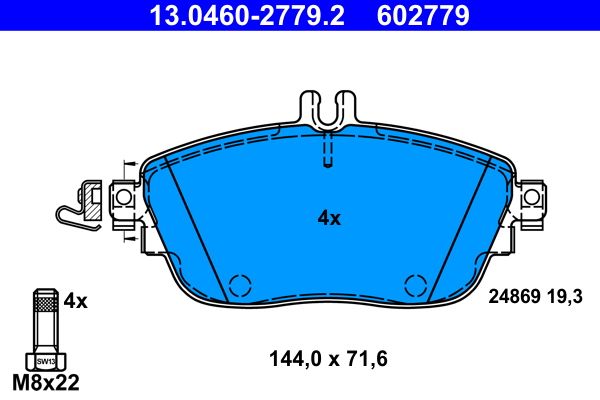 Brake Pad Set, disc brake 13.0460-2779.2