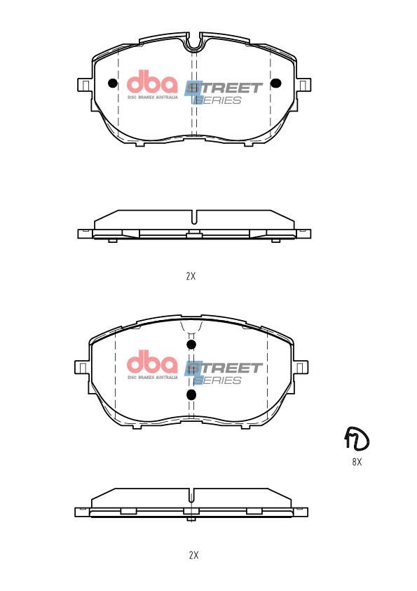 DBA SS STREET SERIES BRAKE PADS [ CITROEN C5X SHINE 2023 -> F ] - TecDoc Only