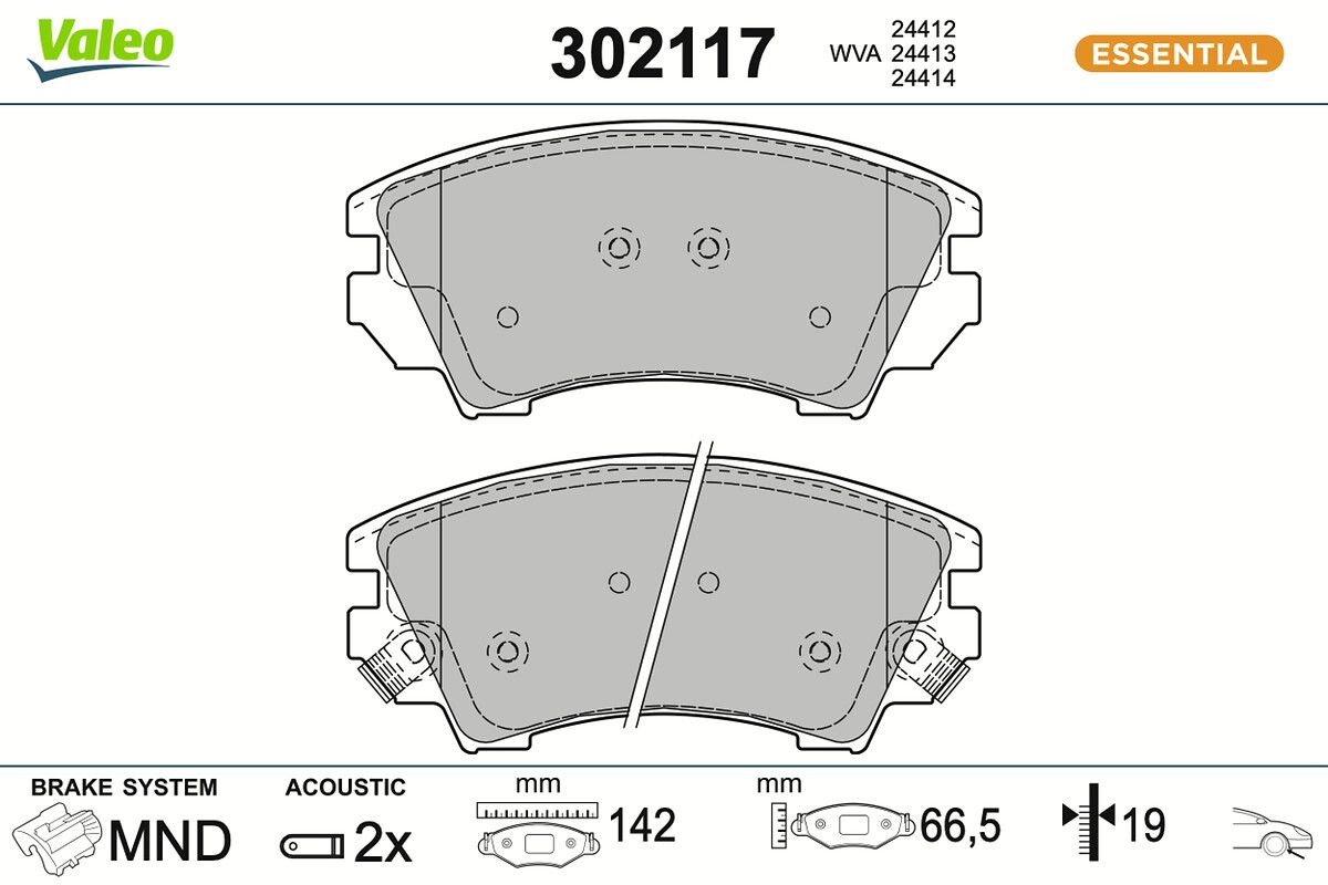 VALEO 302117 - Bremsbelagsatz, Scheibenbremse