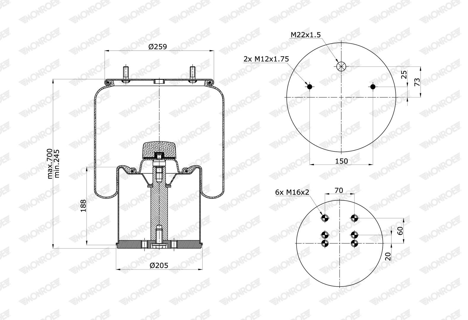 Cubrepolvo, suspensión neumática