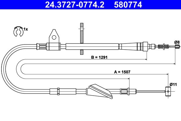 Ate 24.3727-0774.2 Seilzug, Feststellbremse