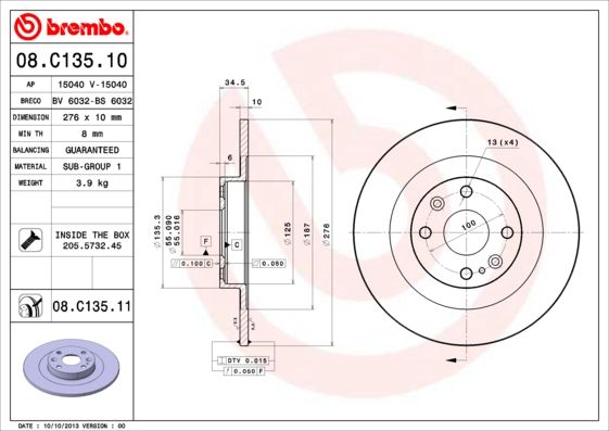 Brake Disc 08.C135.11