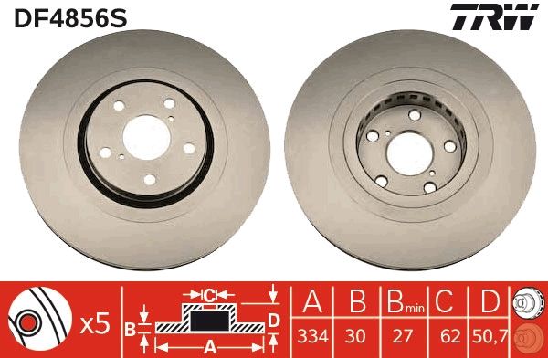 TRW BRAKE DISC - TecDoc 1