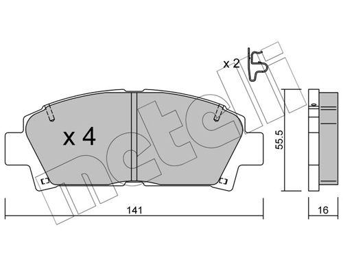 Brake Pad Set, disc brake 22-0166-0