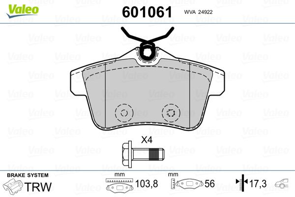 Brake Pad Set, disc brake 601061