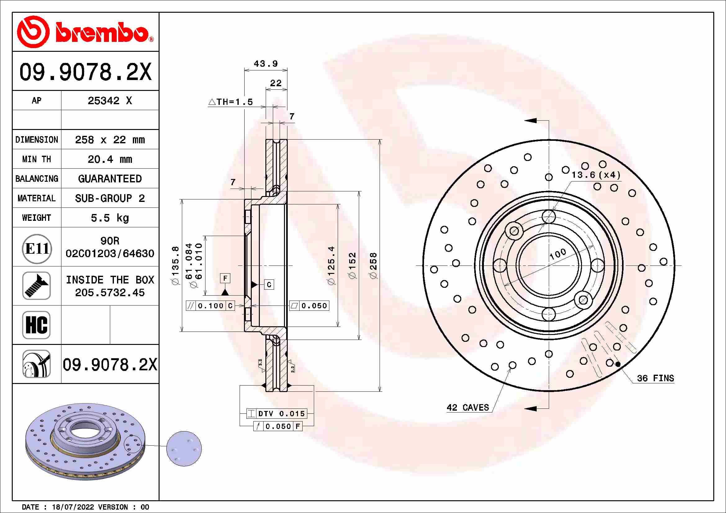 Brake Disc 09.9078.2X