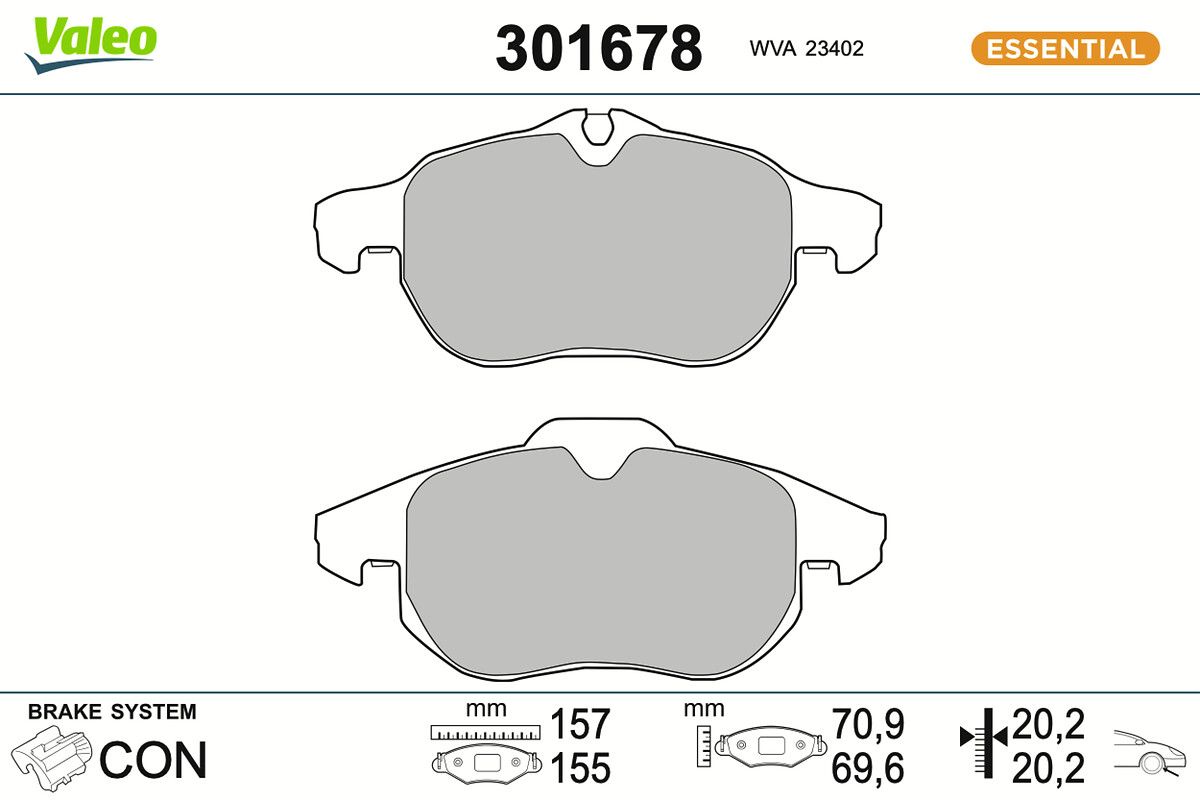 VALEO 301678 - Bremsbelagsatz, Scheibenbremse