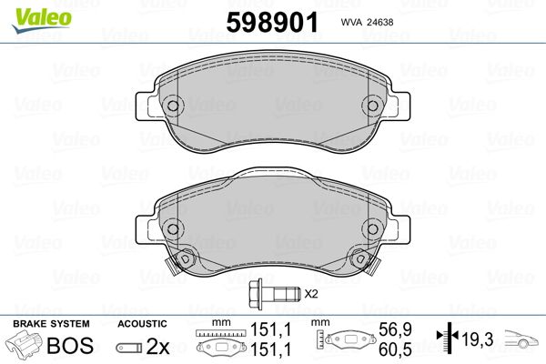 Brake Pad Set, disc brake 598901