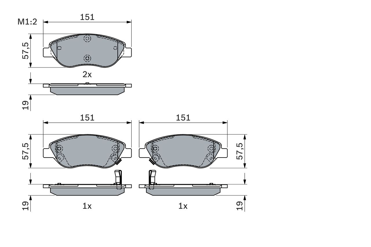 Brake Pad Set, disc brake 0 986 424 042