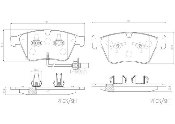 BENTLEY CONTINENTAL GT 3W 04-18 (FRT) *2 Wear Sensor - TecDoc 1
