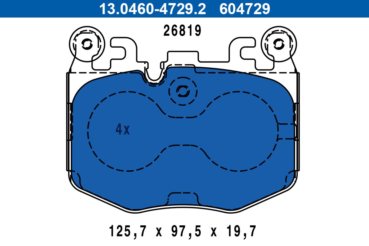 Ate 13.0460-4729.2 Bremsbelagsatz, Scheibenbremse