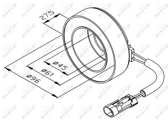 Coil, magnetic clutch (compressor) 38470