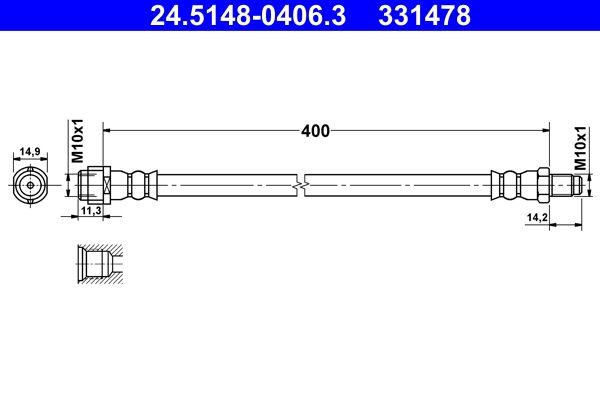 Brake Hose 24.5148-0406.3