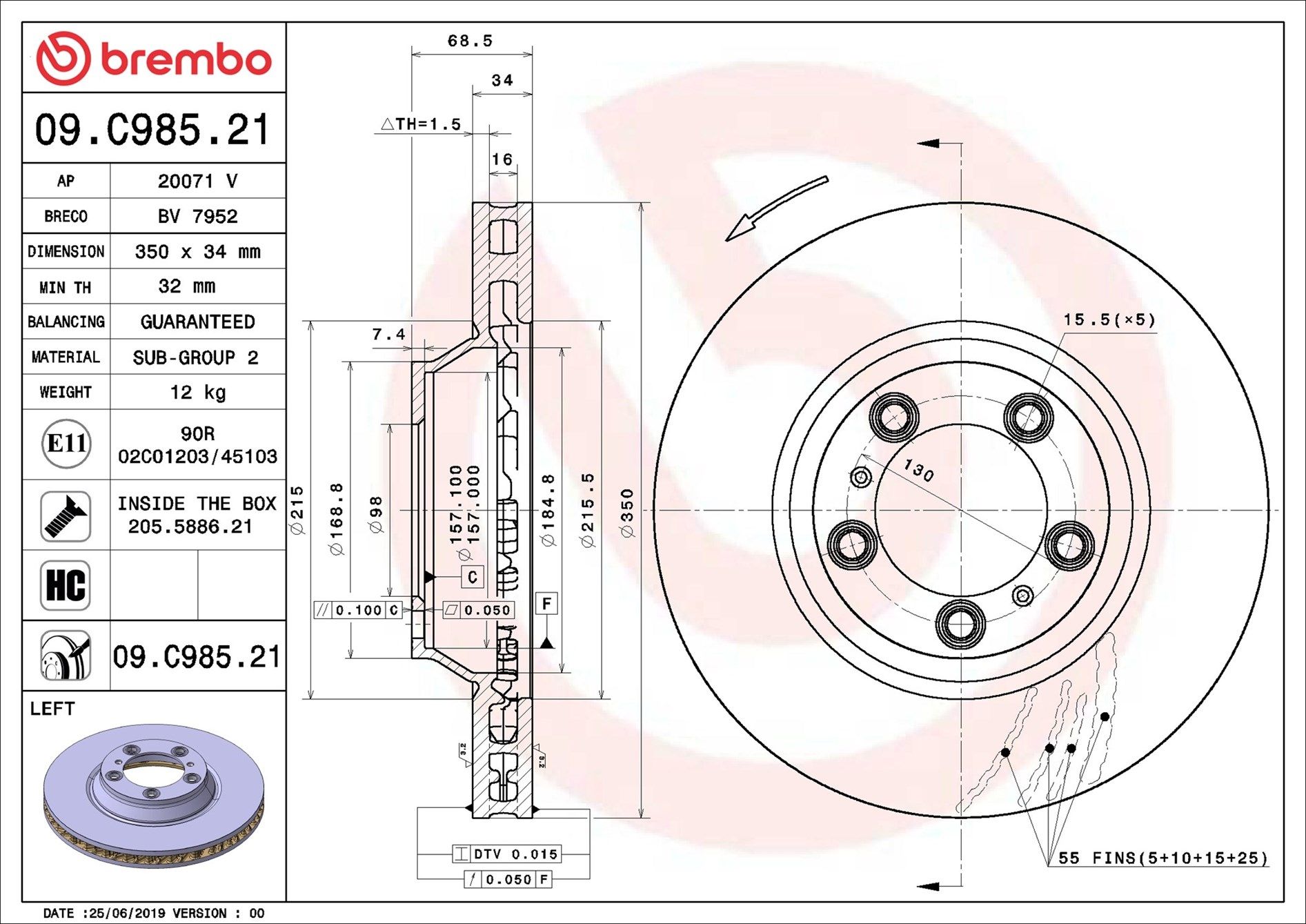 PORSCHE CAYENNE 9YA 18-On (FRT-L) - TecDoc 1