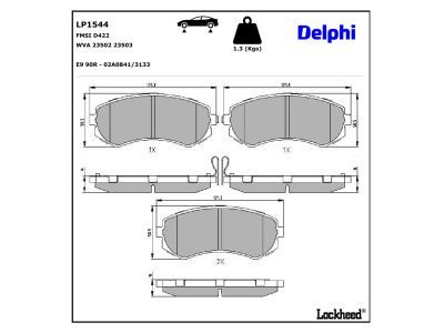 DELPHI LP1544 - Bremsbelagsatz, Scheibenbremse