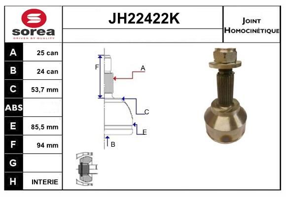 KIT CV JOINT AVEC KR078 - FORD TRAN