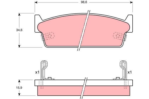 TRW DISC BRAKE PADS - TecDoc 1