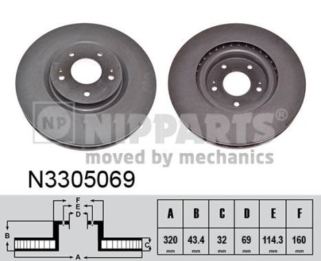 N3305069 NIPPARTS féktárcsa