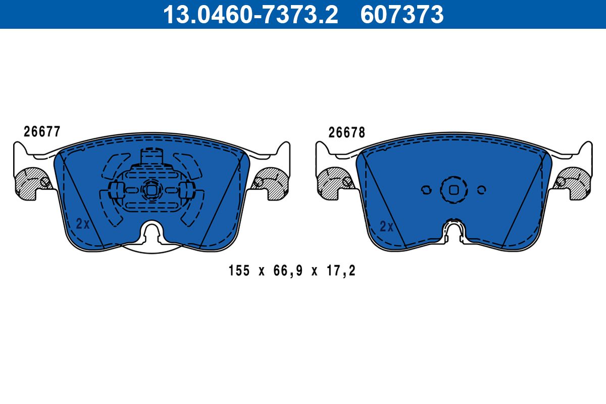 Ate 13.0460-7373.2 Bremsbelagsatz, Scheibenbremse