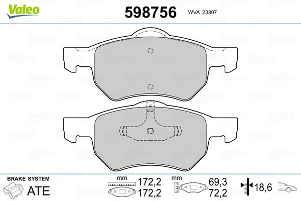 Brake Pad Set, disc brake 598756