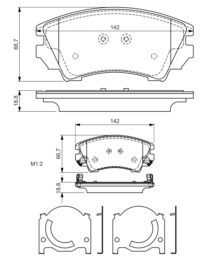 Bremsbelagsatz, Scheibenbremse