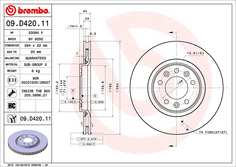 Brake Disc 09.D420.11