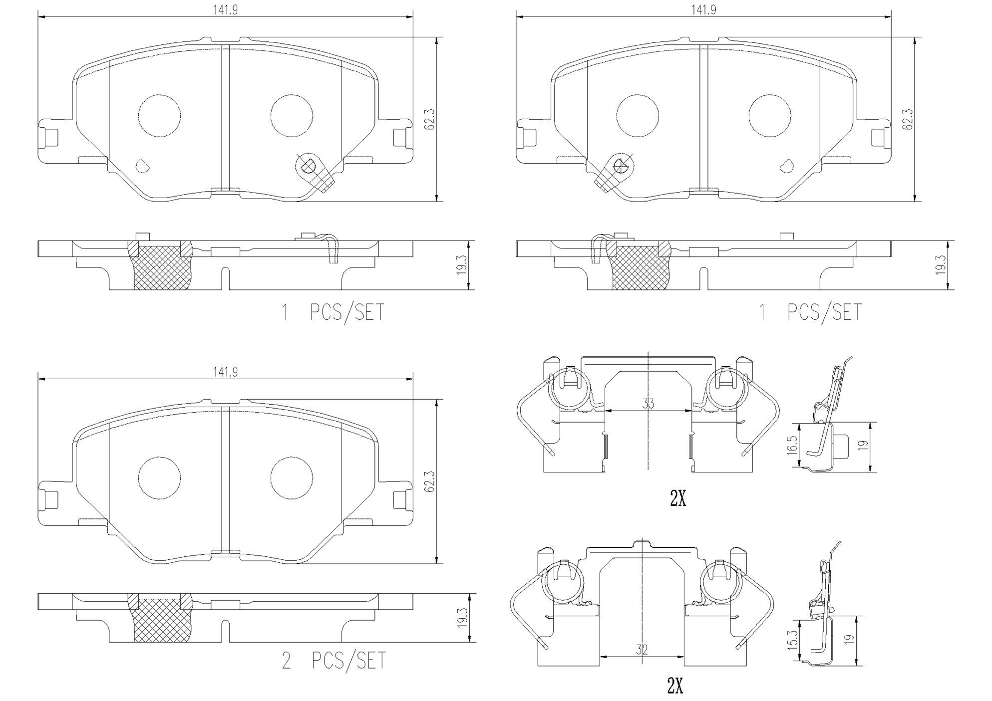 BREMBO DISC PAD -  HOLDEN COMMODORE ZB 17-20 (FRT) *300mm - TecDoc 2