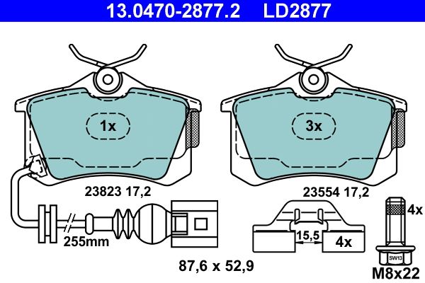 Brake Pad Set, disc brake 13.0470-2877.2