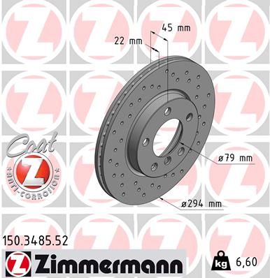 150.3485.52 ZIMMERMANN SPORT Z féktárcsa