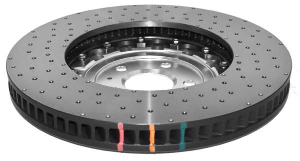 5000 Fully Assembled 2-piece Sliver Hat Cross-drill and Dimple  380mm x 36mm KP [ Audi SQ5 3.0L 15-17 A8 Quattro 4.0L 14-17 F] - TecDoc 2
