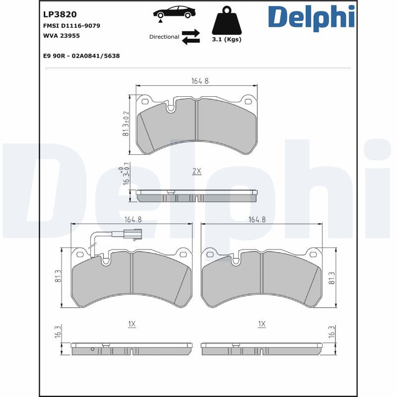 Brake Pad Set, disc brake LP3820