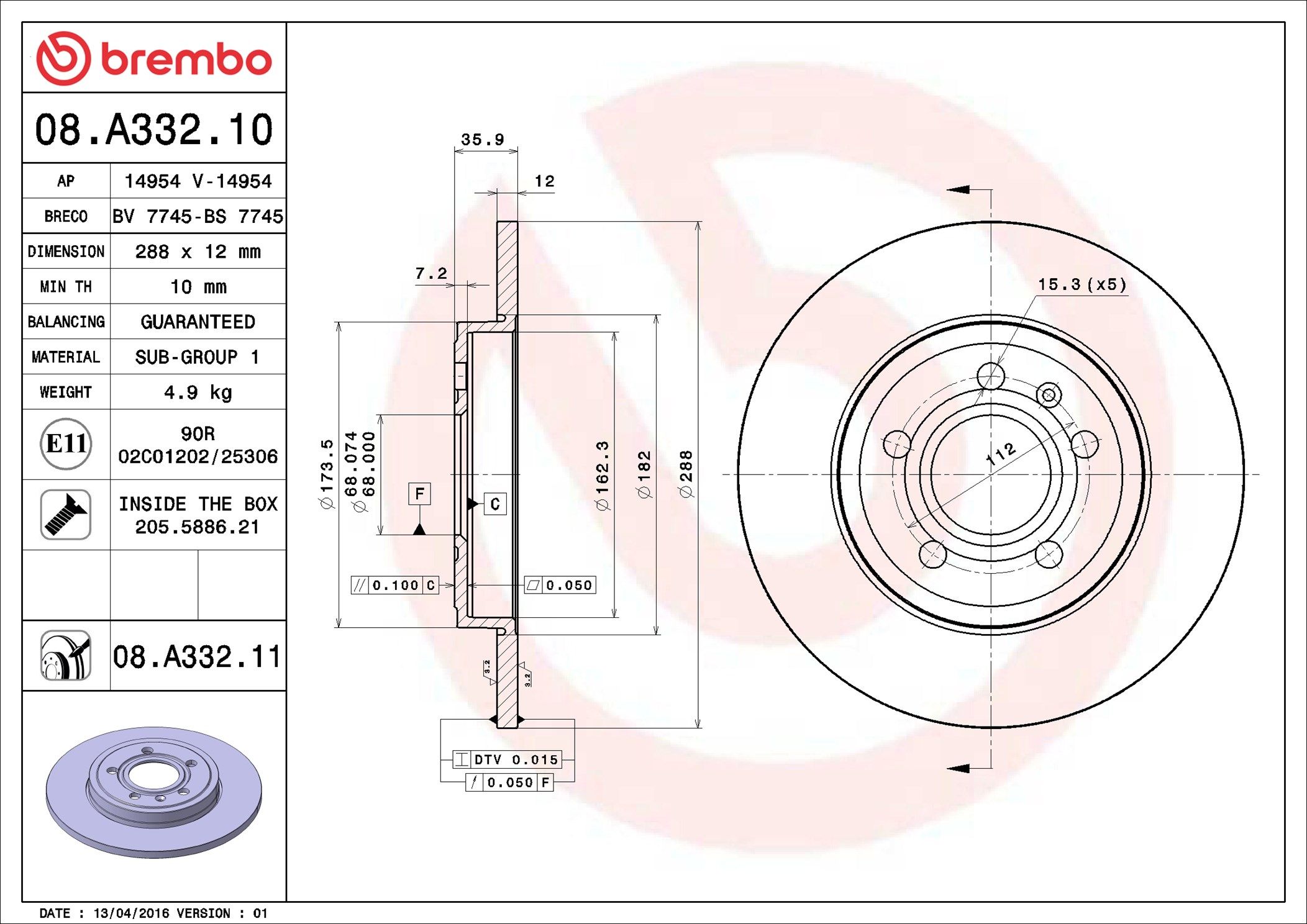 AUDI A4 B7 05-08 (RR) - TecDoc 1